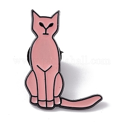 Katze Anfangsbuchstaben Emaille Pin, Elektrophorese-Karikaturbrosche aus schwarzer Legierung für Rucksackkleidung, letter.l, 30x23x2 mm, Stift: 1.2 mm