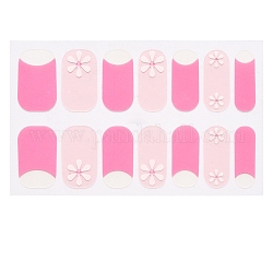 Tiras de esmalte de uñas de envoltura completa, pegatinas autoadhesivas de esmalte de uñas degradado, para las mujeres decoraciones de puntas de uñas, rosa perla, 24x8mm, 14pcs / hoja
