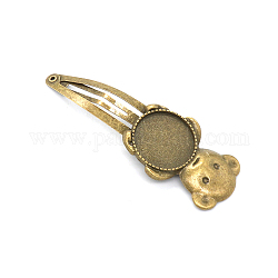 Trouver une pince à cheveux en alliage, suports à cabochon, bronze antique, diamètre intérieur: 20 mm