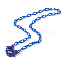 Personalisierte undurchsichtige Acryl-Kabelketten-Halsketten, Handtaschenketten, mit Kunststoff-Hummerkrallenverschlüssen, Blau, 23.03 Zoll (58.5 cm)