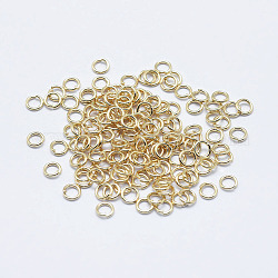 Galvanisierter offener Ring aus Edelstahl, langlebig plattiert, Nickelfrei, echtes 18k vergoldet, Ring, 26 Gauge, 2.5x0.4 mm, Innendurchmesser: 1.7 mm, 10000 Stück / Beutel