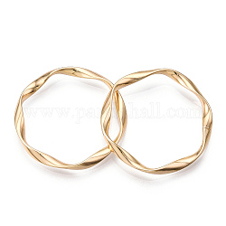 Brass Linking Rings, Nickel Free, Real Gold Plated, Twist Ring, Real 18K Gold Plated, 33x3mm, Inner Diameter: 29.5mm