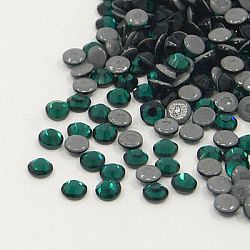 Vidrio de hotfix Diamante de imitación, aa grado, la espalda plana y facetas, semicírculo, esmeralda, ss8, 2.3~2.4mm, aproximamente 1440 unidades / bolsa