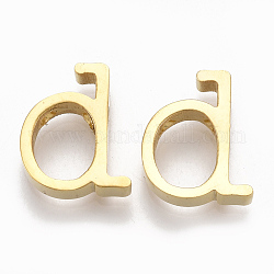 304 Stainless Steel Pendants, Golden, Letter, Letter.D, 13x10x3mm, Hole: 1.8mm