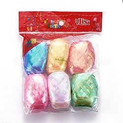 Rubans de ballons en plastique, pour la décoration de fête, couleur mixte, 5mm, environ 10 m / bibone , environ 6 rouleaux / sac
