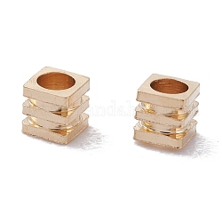 Brass Beads, Long-Lasting Plated, Cube, Real 24K Gold Plated, 2x2x2mm, Hole: 1.2mm