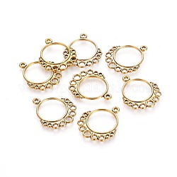 Tibetan Style Chandelier Components Links, Cadmium Free & Nickel Free & Lead Free, Donut, Antique Golden, 29x25x1.5mm, Hole: 1.5~3mm