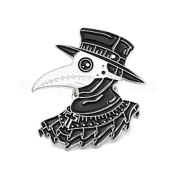 Plague Doctor Enamel Pin, Platinum Alloy Brooch for Clothes Backpack, Black, 31x27.5x1.5mm
