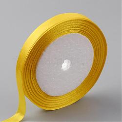 Einseitiges Satinband, Polyesterband, Gelb, 1/2 Zoll (12 mm), etwa 25 yards / Rolle (22.86 m / Rolle), 250yards / Gruppe (228.6m / Gruppe), 10 Rollen / Gruppe
