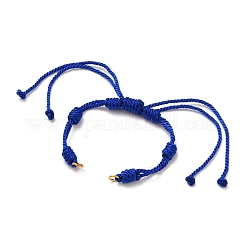 Fabricación de pulsera de cordón de nailon trenzado ajustable, con 304 anillas de salto abiertas de acero inoxidable, azul, longitud de una sola cadena: aproximadamente 6 pulgada (15 cm)