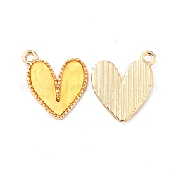 Colgantes de acrílico, con fornituras de aleación chapada en oro ligero, corazón, amarillo, 18.5x16x3mm, agujero: 1.6 mm