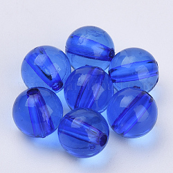 Transparente Acryl Perlen, Runde, Blau, 16.5x15.5 mm, Bohrung: 2.5 mm, ca. 217 Stk. / 500 g