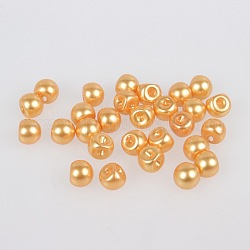 Imitation Pearl Acrylic Round Beads, Goldenrod, 10mm, Hole: 1mm