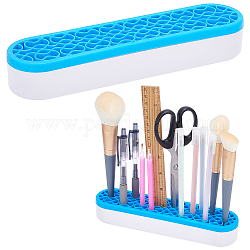 Многоцелевой пластиковый ящик для хранения из полипропилена gorgecraft, для держателя косметики, держатель ручки, держатель для зубных щеток, держатель для губной помады, колонка, синие, 21x3.5x4.9 см