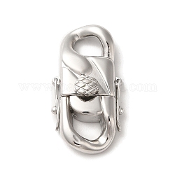 316 Surgical Stainless Steel Twister Clasps, Stainless Steel Color, 36x19x9mm, Hole: 7x6mm and 7x5mm