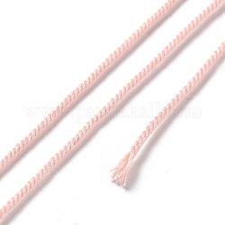 Cordón trenzado de poliéster, redondo, para la fabricación de la joya diy, rosa, 1.2mm, alrededor de 38.28 yarda (35 m) / rollo