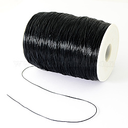 Filo di cristallo elastico piatto, filo per perline elastico, per realizzare bracciali elastici, nero, 1mm, circa 765.52~874.89 iarde (700~800 m)/rotolo