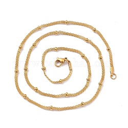 304 Halsketten aus rostfreiem Stahlgitter, mit Karabiner verschlüsse, golden, 19.6 Zoll (50 cm), 2 mm