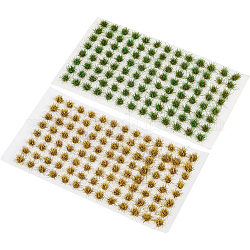 Benecreat 2 farbige Mini-Grasbüschel aus Kunstharz, Kunstrasenmodell, für DIY-Sandtischmaterialien, Mischfarbe, 3x6 mm