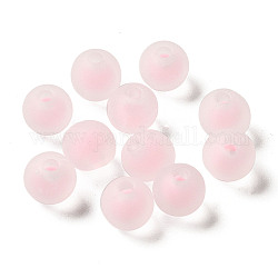 Transparent Acrylic Beads, Frosted, Bead in Bead, Round, Lavender Blush, 8x7mm, Hole: 2mm, about: 1724pcs/500g