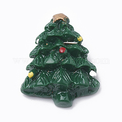 Cabuchones de resina, árbol de Navidad, verde oscuro, 24x19x7mm
