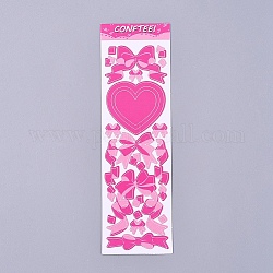 Bowknot Ribbon Pattern Decorative Labels Stickers, DIY Handmade Scrapbook Photo Albums, Pink, 165x50x0.5mm, Pattern: 4~45mm
