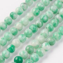 Hilo natural de cuentas de jade qinghai, redondo, 3mm, agujero: 0.8 mm, aproximamente 127 pcs / cadena, 15.7 pulgada (40 cm)
