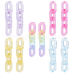 Anattasoul 5 Paar 5-farbige Acryl-Kabelketten-Ohrstecker, lange Ohrhänger, Mischfarbe, 87x20 mm, 1 Paar / Farbe