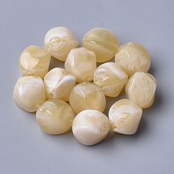 Perles acryliques, style de pierres fines imitation, pépites, blé, 15.5x12x12mm, Trou: 1.8mm