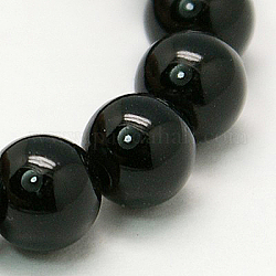Естественно Mashan нефрита круглые бусины нити, окрашенные, чёрные, 4 мм, отверстие : 1 мм, около 98 шт / нитка, 15.7 дюйм