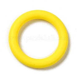 Perles de silicone, anneau, jaune, 65x10mm, Trou: 3mm