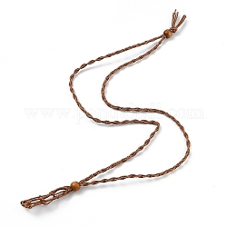 Ожерелье, с восковым шнуром и деревянными бусинами, седло коричневый, 28-3/8 дюйм (72~80 см)