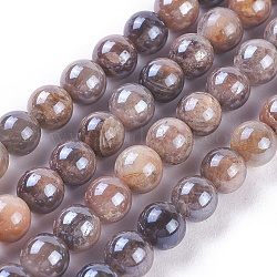 Natürliche Multi-Mondstein-Perlenstränge, Runde, 6 mm, Bohrung: 1 mm, ca. 64~67 Stk. / Strang, 15.3 Zoll ~ 15.75 Zoll (39~40 cm)