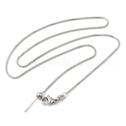 304 Edelstahl-Kastenkette für Damen, zur Herstellung von Perlenketten, Edelstahl Farbe, 17.24 Zoll (43.8 cm)