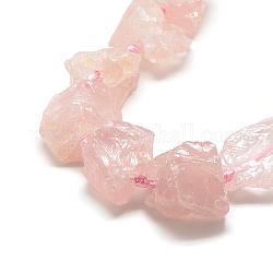 Chapelets de perles en quartz rose naturel, pépites, 10~27x17~33x17~33mm, Trou: 2~2.5mm, Environ 12~15 pcs/chapelet, 15.7 pouce