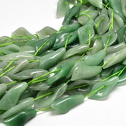 Natural Green Aventurine Bead Strands, Calla Lily, 32~38x14~18x11mm, Hole: 1mm, about 10pcs/strand, 16inch