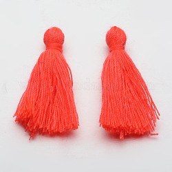 Borlas de hilo de algodón colgante de las decoraciones, rojo naranja, 25~31x5mm, aproximamente 39~47 unidades / bolsa