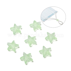 Serrure de cordon en plastique pvc étoile pour cache-bouche, boucles de cordon antidérapantes, régleur de corde, vert pale, 10.5x10.5x4mm, Trou: 2.5x4mm