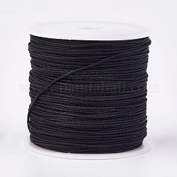 Hilo de nylon, cable de la joya de encargo de nylon para la elaboración de joyas tejidas, negro, 0.8mm, alrededor de 49.21 yarda (45 m) / rollo