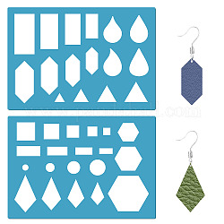 GORGECRAFT 2 Styles Teardrop Earrings Making Template Geometry Stencil Reusable Rectangle Triangle Cutouts Cutting Stencils Lapidary Templates for Cabochons Bracelets Earrings Making Jewelry Diy Craft