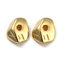 Perline di ottone ecocompatibili con placcatura a cremagliera,  cadmio& piombo libero, forma di pepite irregolari, vero placcato oro 24k, 8x6.5x3mm, Foro: 1.5 mm