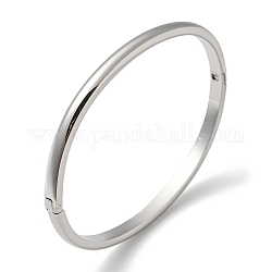 304 гладкий шарнирный браслет из нержавеющей стали, цвет нержавеющей стали, внутренний диаметр: 2x2-3/8 дюйм (6x5 см)