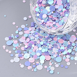 Accesorios del ornamento, paillette plástico pvc / cuentas de lentejuelas, sin agujero / perlas sin perforar, plano y redondo, color mezclado, 1~4x0.4mm