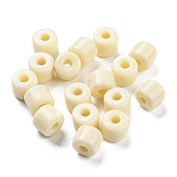 Perles acryliques opaques, colonne, beige, 6.5x5mm, Trou: 2mm, environ 3000 pcs/500 g