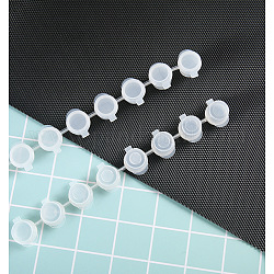 Leere Plastikfarbbecher mit Deckel, 8 Dose 2 ml Mini-Farbtöpfe Streifen, für Farbkoffer Kunstpalette liefert, Transparent, 20x1.6x1.5 cm