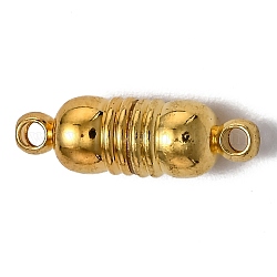 Cierres magnéticos de latón con bucles, oval, dorado, 18x6mm, agujero: 1.6 mm