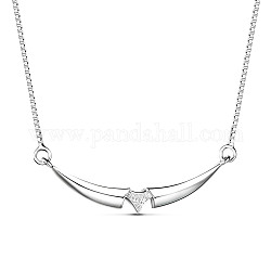 Ожерелья с подвесками shegrace 925 из стерлингового серебра, с цирконием и коробочками, платина, 14.57 дюйм (37 см), Кулон : 22x16 мм