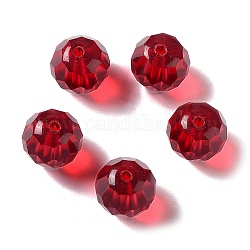 Cuentas de vidrio austriaco de imitación de vidrio, facetados, redondo, rojo, 12mm, agujero: 1 mm