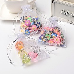 Organza Bags, White, about 10cm wide, 12cm long