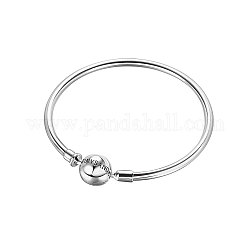 TINYSAND 925 Sterling Silver Basic Bangles for European Style Jewelry Making, Platinum, 170mm